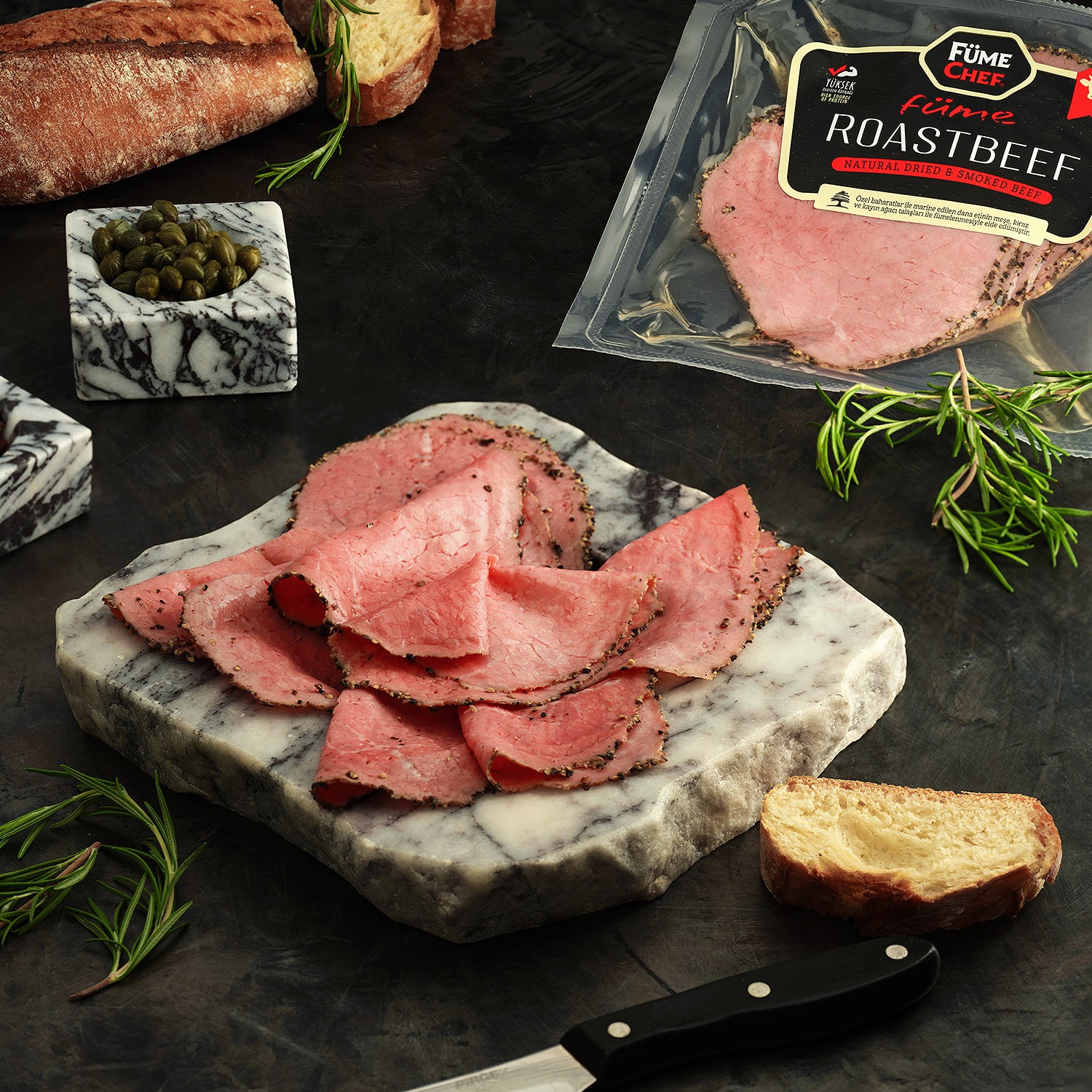 Dilim Dana Karabiberli Füme Roastbeef (Rozbif) - 100gr