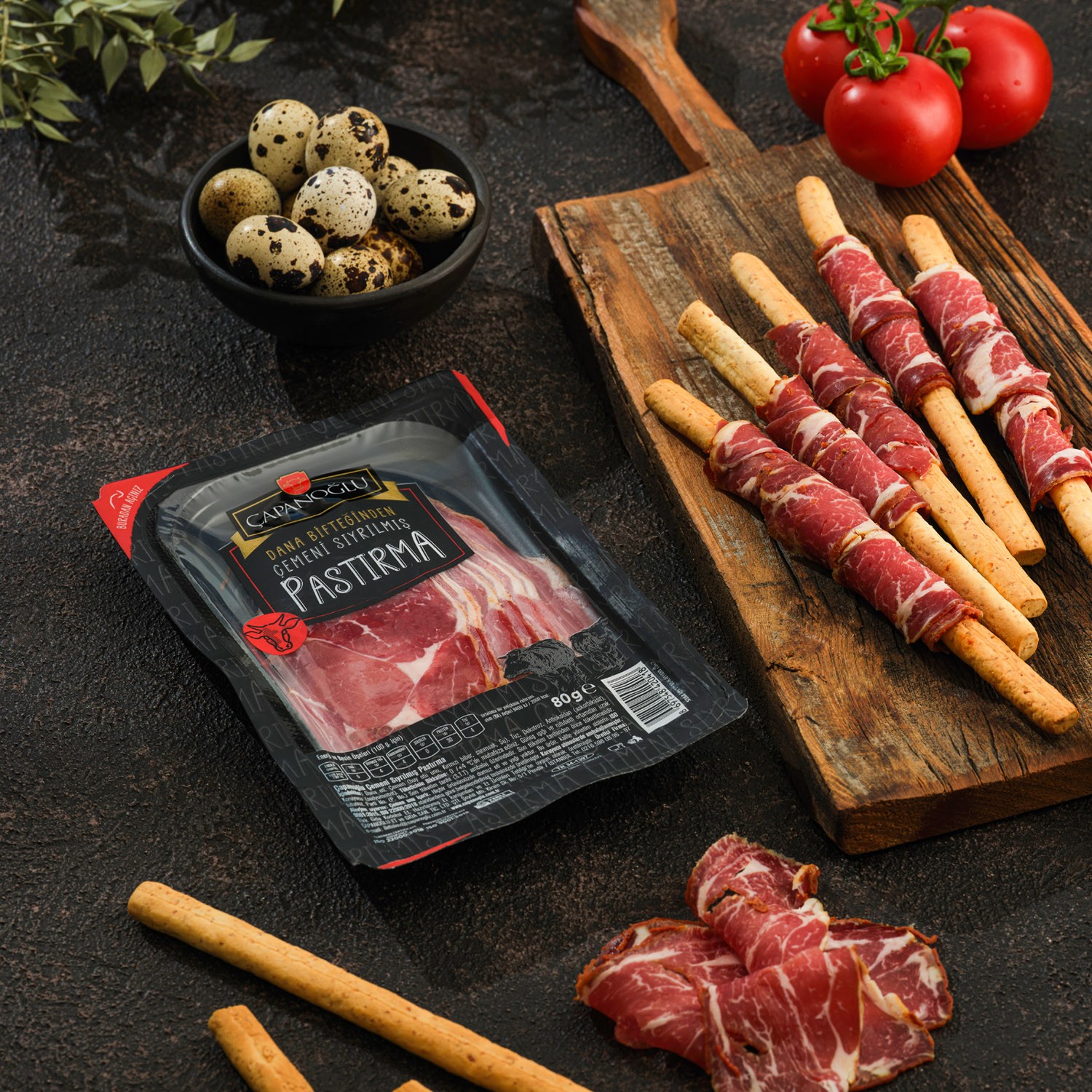 Dilimli Çemensiz Dana Biftek Pastırma 80gr.