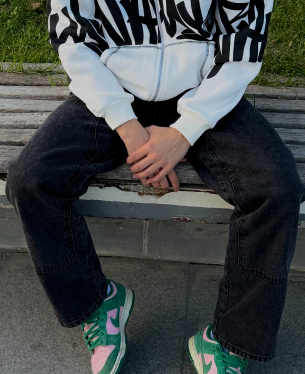 Antrasit Yıkamalı Baggy Jean