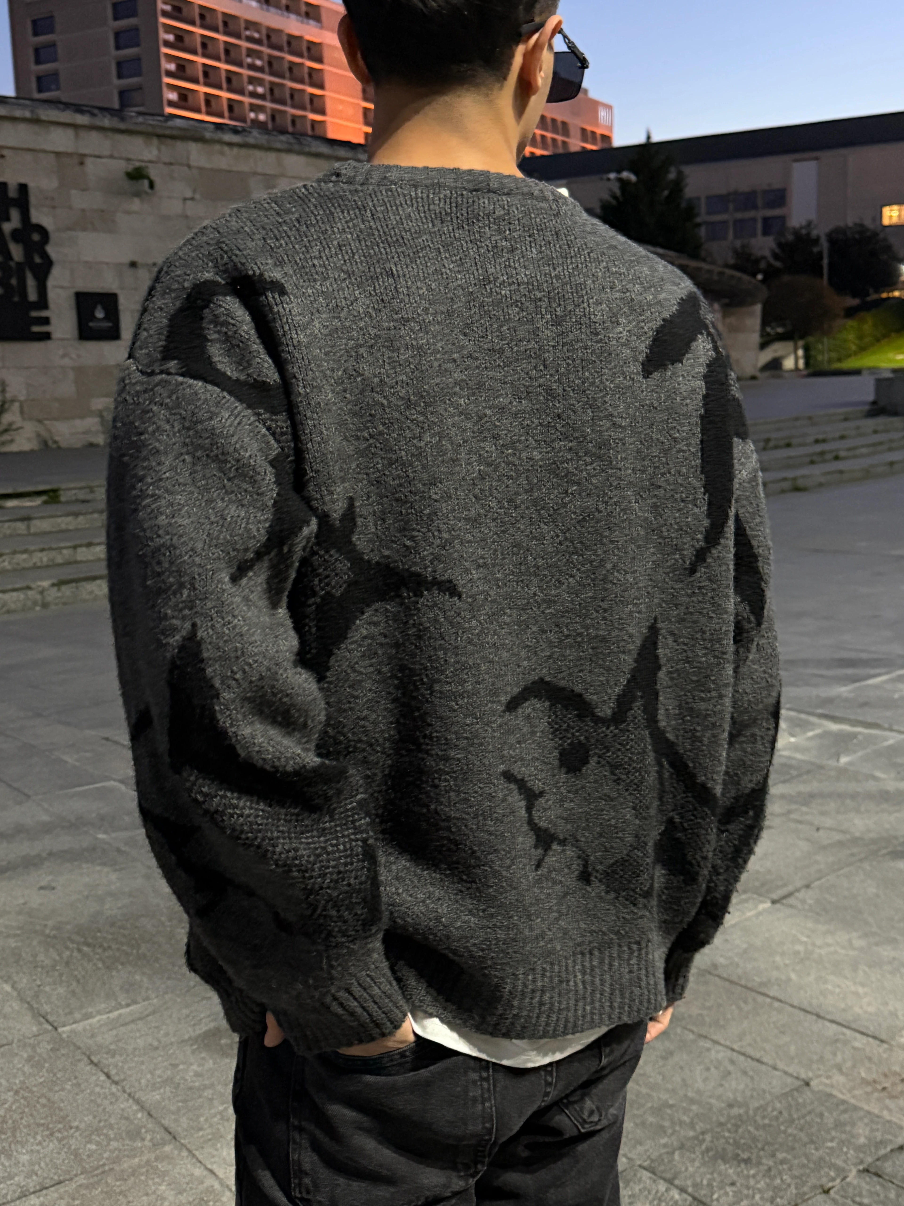 Desenli Premium Oversize Triko Kazak