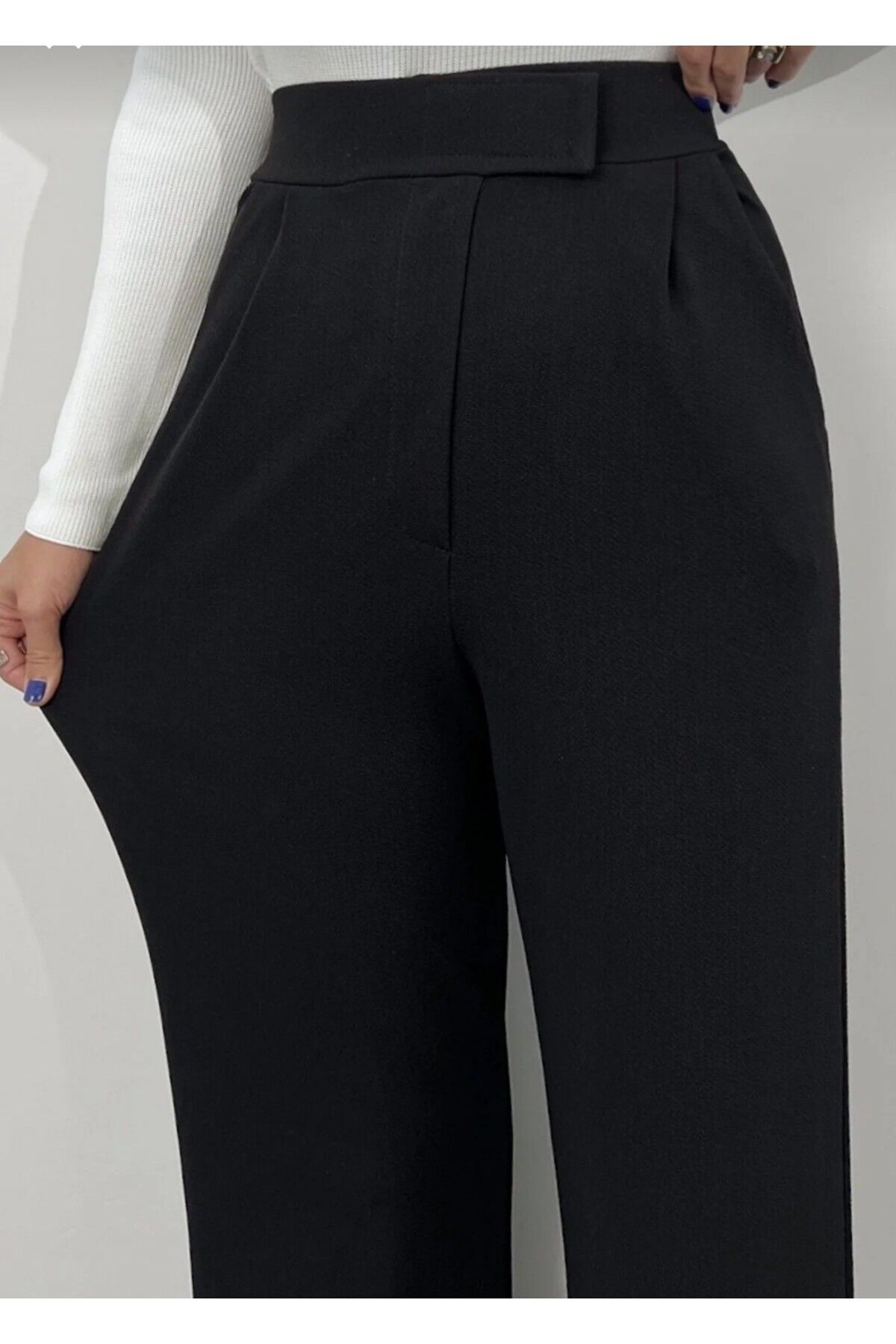 KADIN KEMER ÇIRTÇIRTLI PALAZOO PANTALON