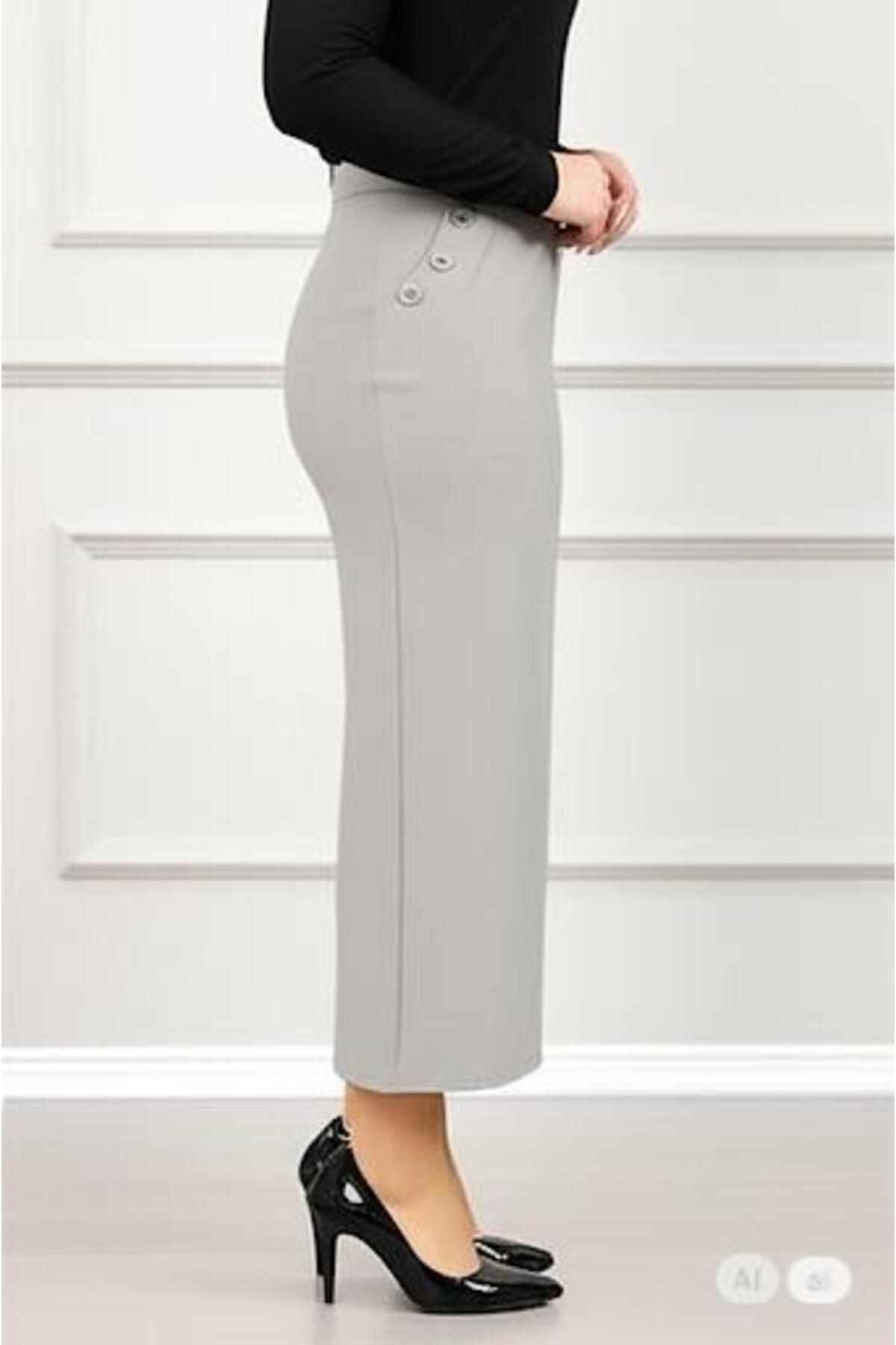 CEPLİ (DÜGME DETAYLI 93-94cm) KALEM ETEK