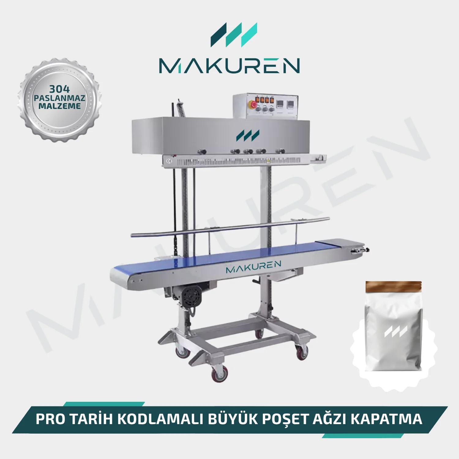 PRO Tarih Kodlamalı Büyük Poşet Ağzı Yapıştırma Makinası