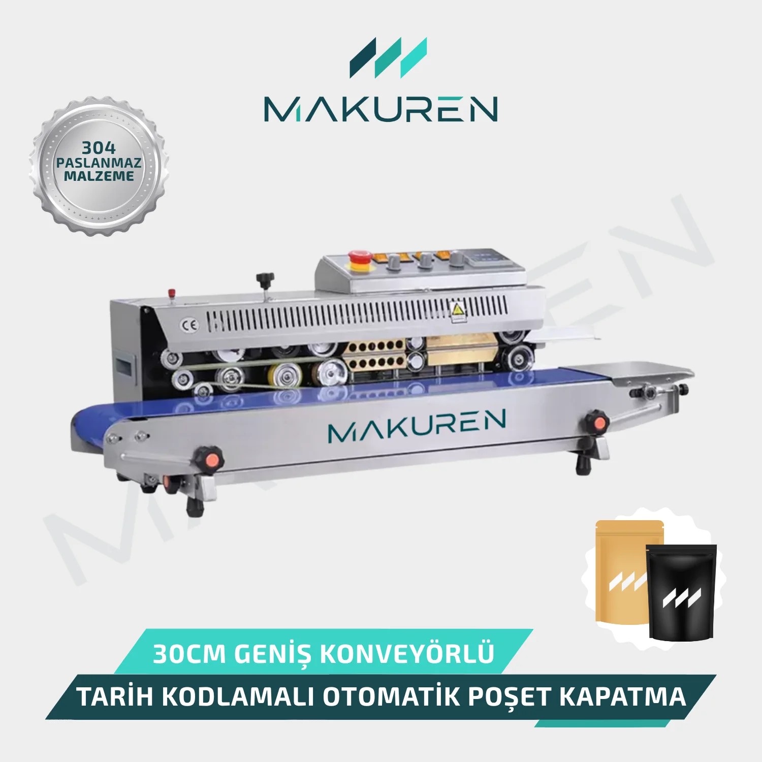 Tarih Kodlamalı Otomatik Uzun Poşet Yapıştırma Makinası