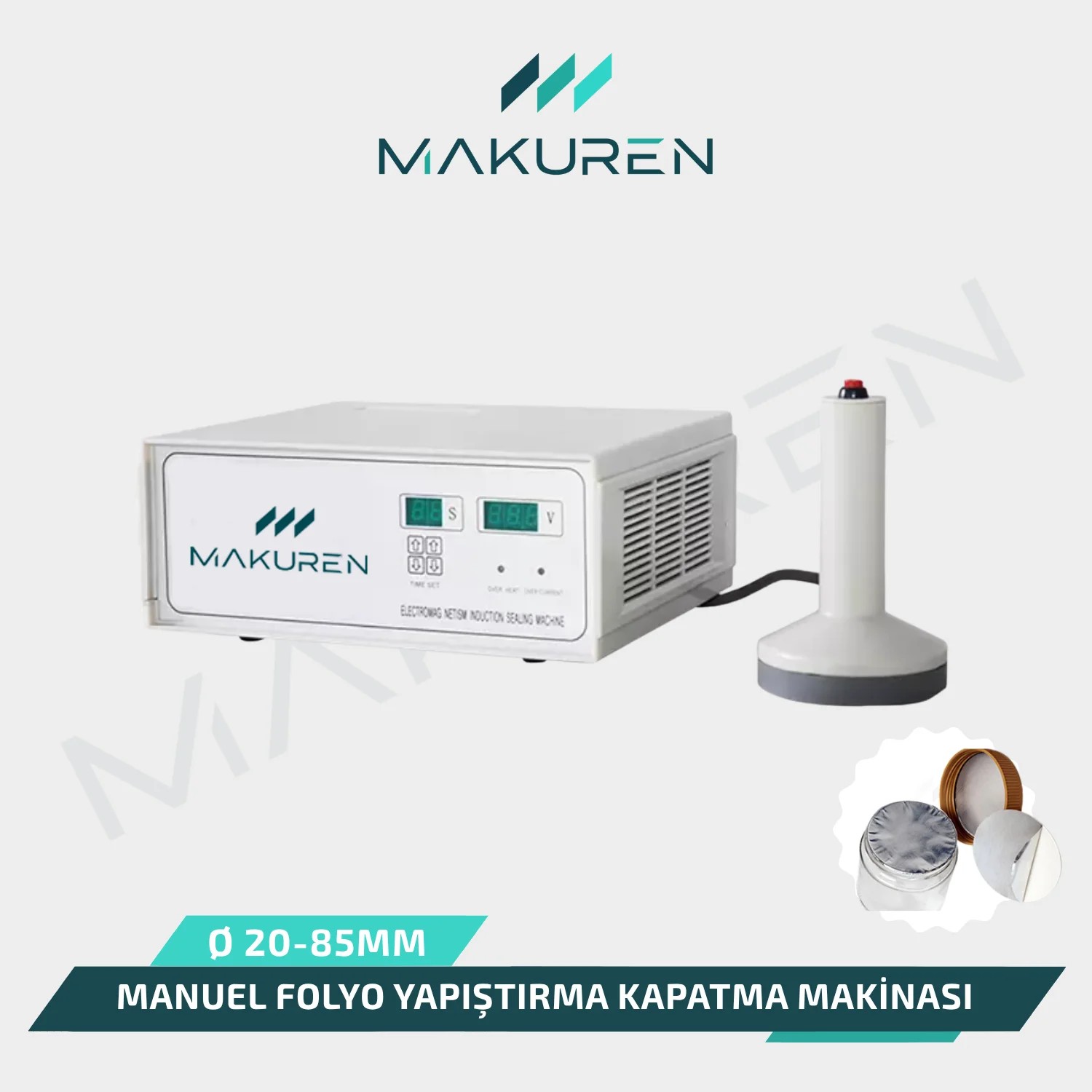 Manuel Folyo Yapıştırma Kapatma Makinası Ø20 - 85 mm