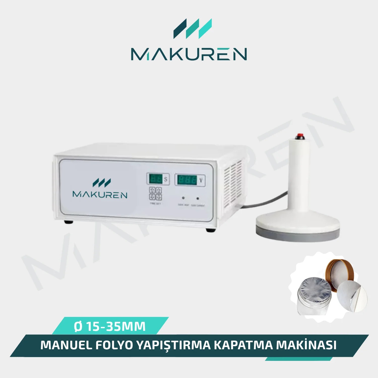 Manuel Folyo Yapıştırma Kapatma Makinası Ø10 - 40 mm