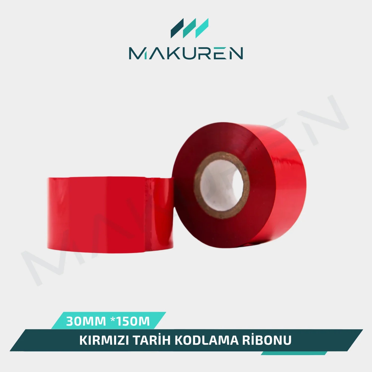 Kırmızı Tarih Kodlama Ribonu 30mm * 150M