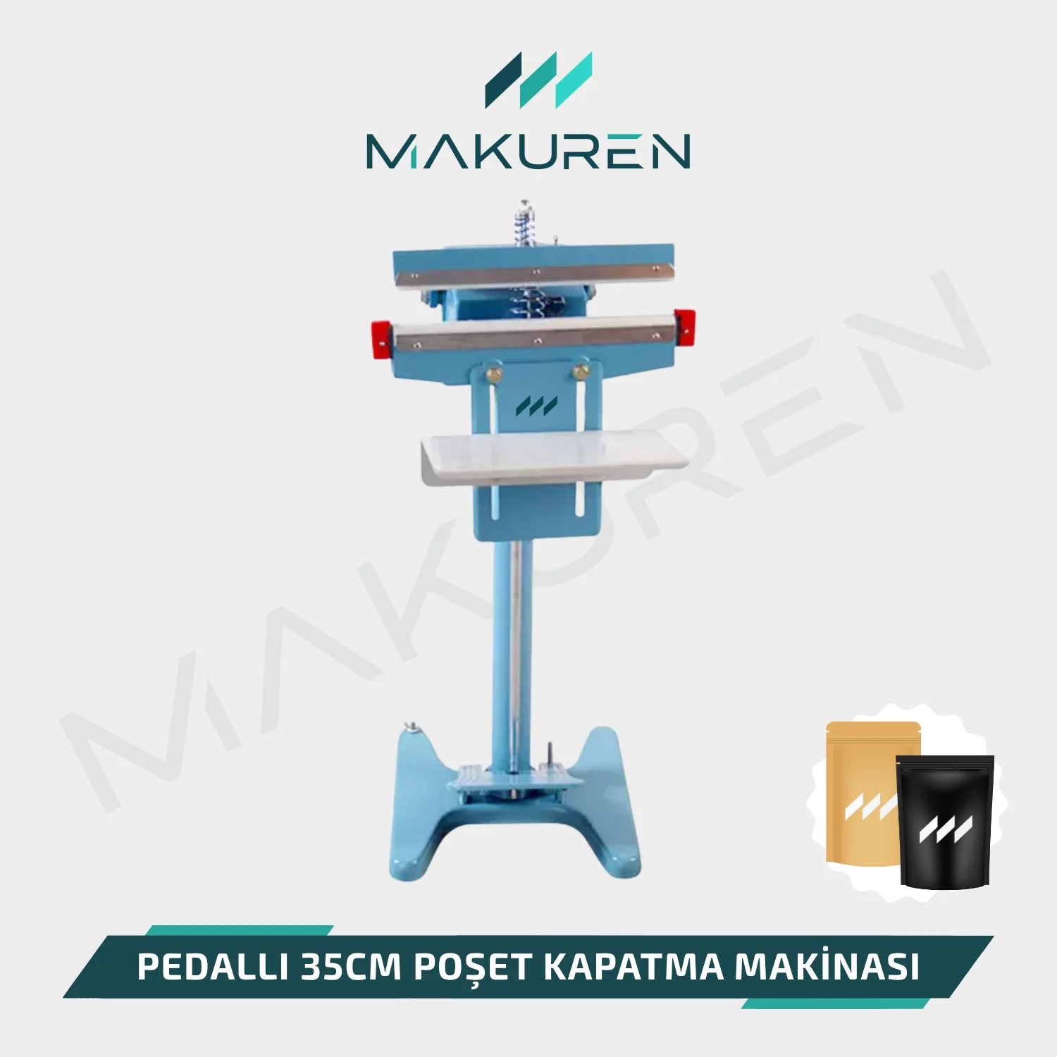 Pedallı Poşet Yapıştırma Makinası 35cm Tek Çene 5mm