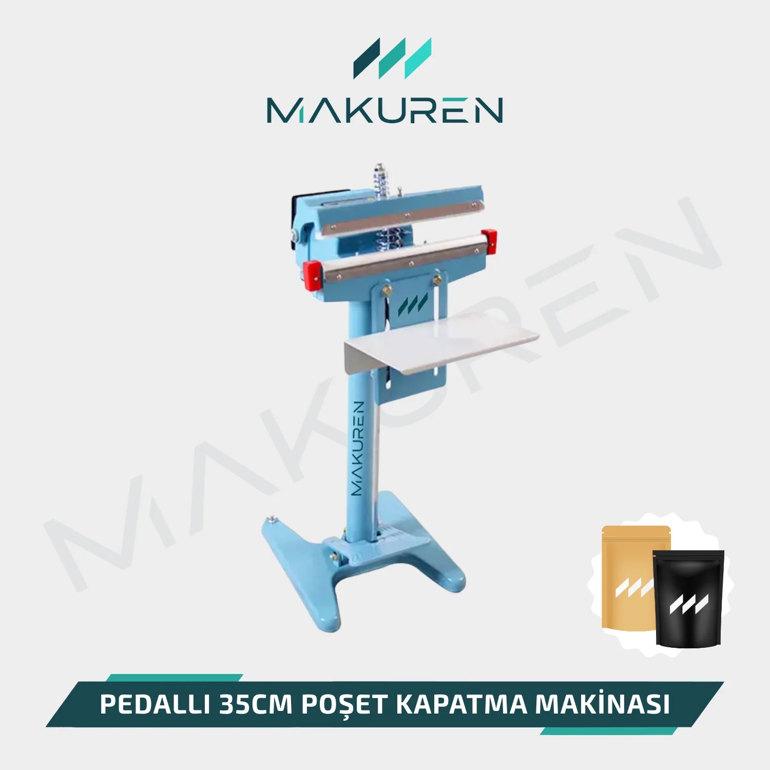 Pedallı Poşet Yapıştırma Makinası 35cm Tek Çene 5mm
