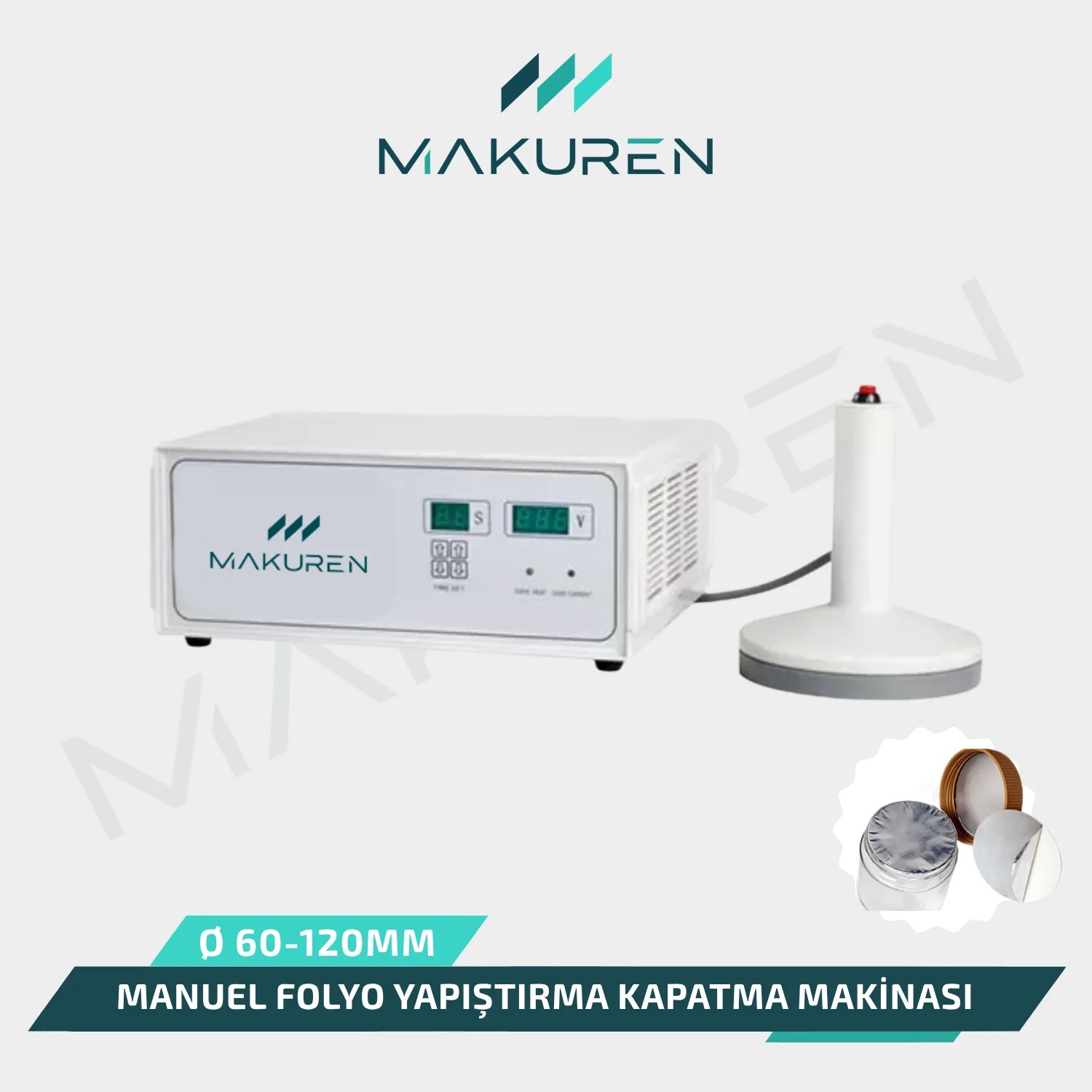 Manuel Folyo Yapıştırma Kapatma Makinası Ø60 - 120 mm