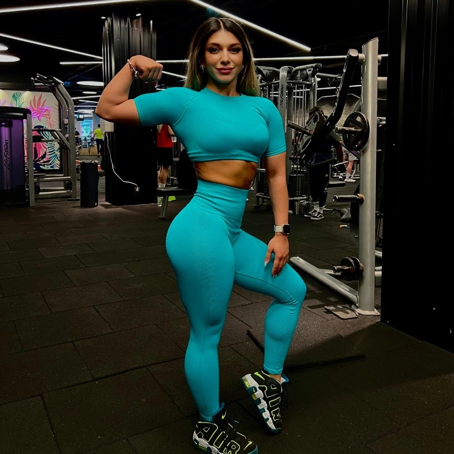 Sporcum Seamless Toparlayıcı Esnek Kısakollu Kadın Spor Crop Top – Lilium Serisi - Turkuaz