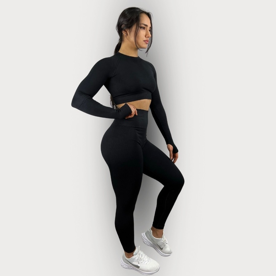 Basic Self Patterned Seamless Yüksek Bel Toparlayıcı Spor Korse