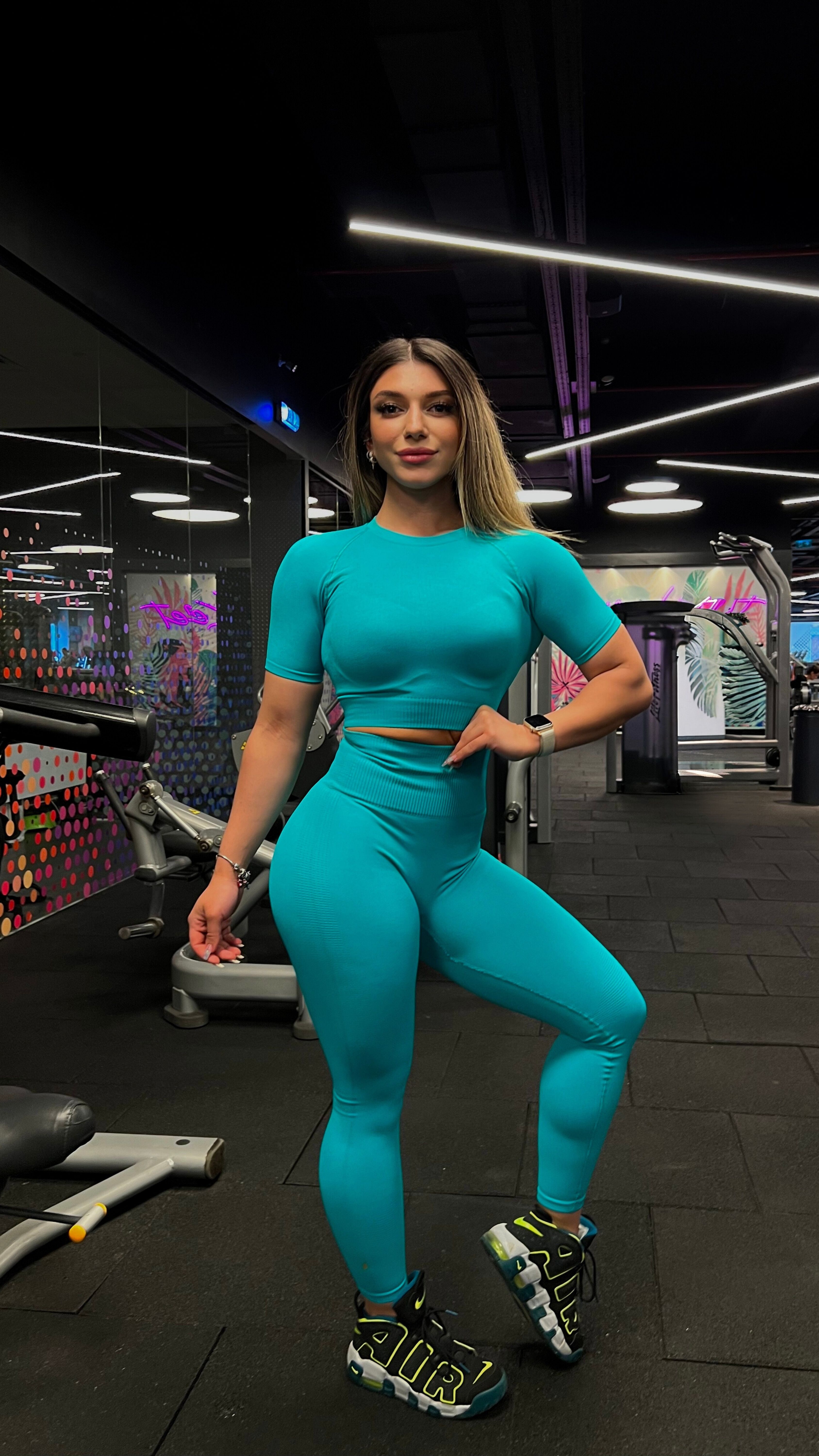 Sporcum Seamless Toparlayıcı Esnek Kısakollu Kadın Spor Crop Top – Lilium Serisi - Turkuaz