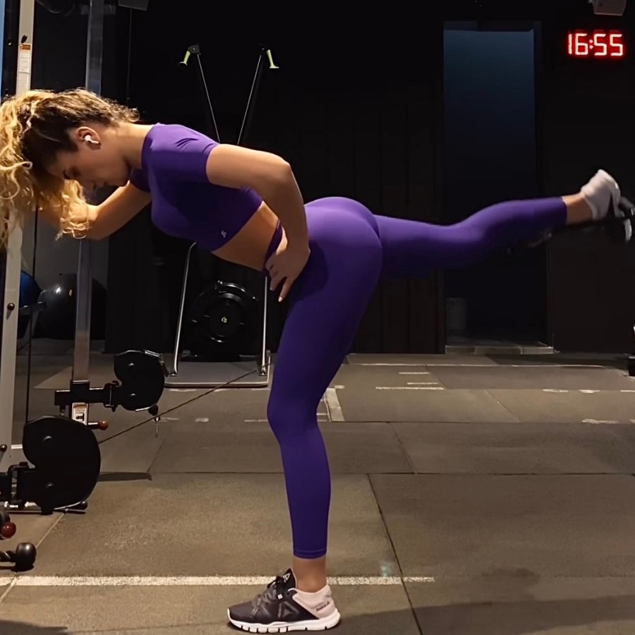 Sporcum Seamless Toparlayıcı Yüksek Korse Bel Esnek Kadın Spor Tayt – Lilium Serisi - Mor