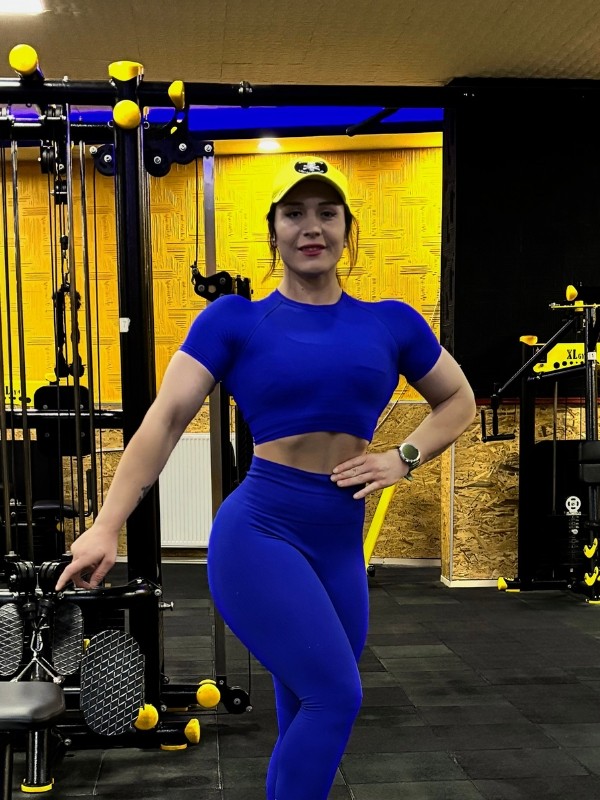 Sporcum Seamless Toparlayıcı Esnek Kısakollu Kadın Spor Crop Top – Lilium Serisi - Lacivert