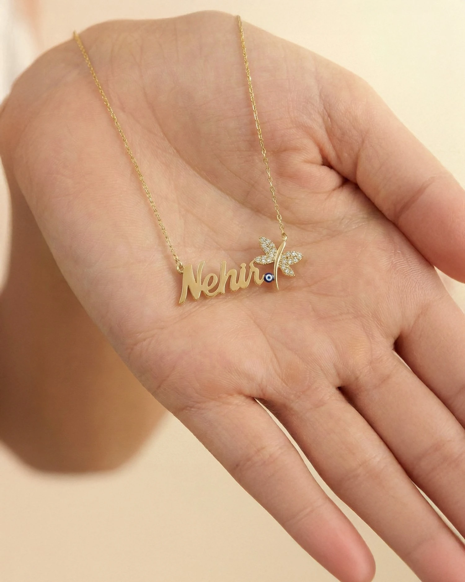 Nazar Mineli Yusufçuk İsimli 14 Ayar Altın Kolye