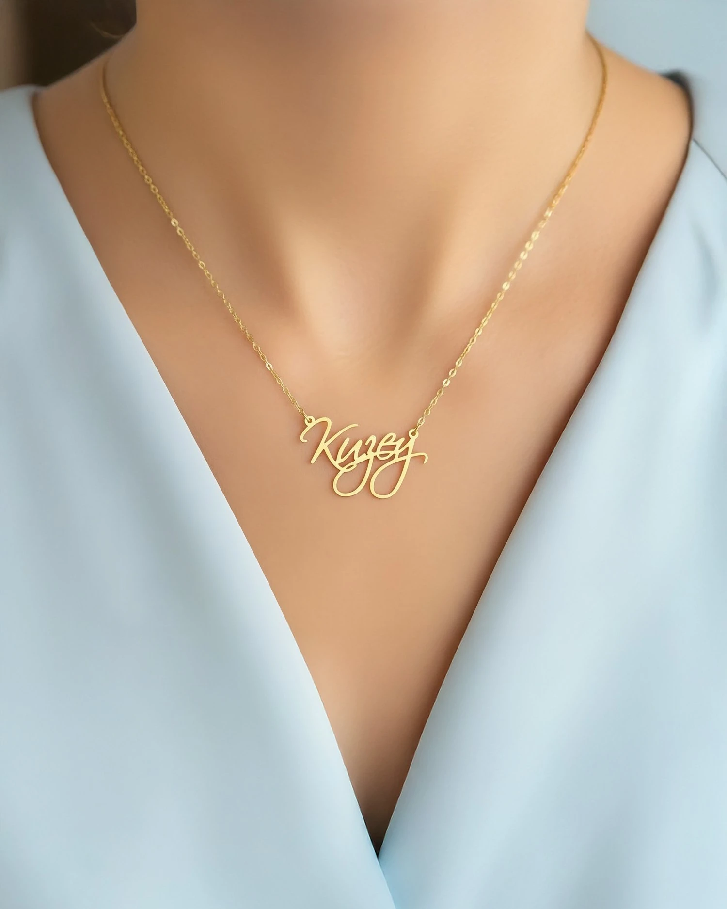 El Yazısı İsimli 14 Ayar Altın Kolye