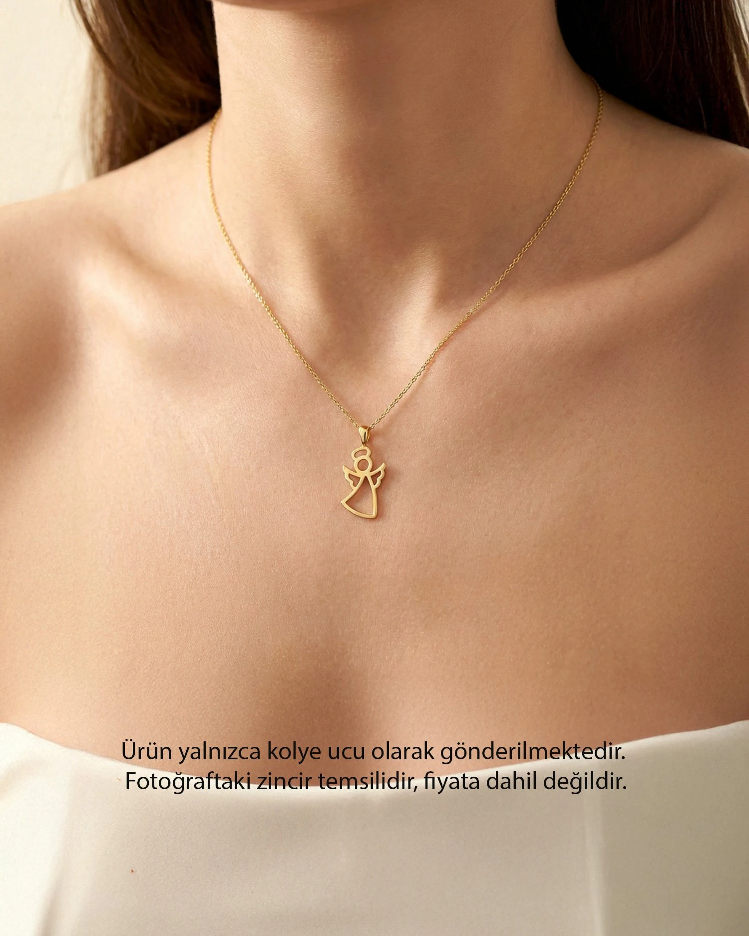 Sade Küçük Melek 14 Ayar Altın Kolye Ucu