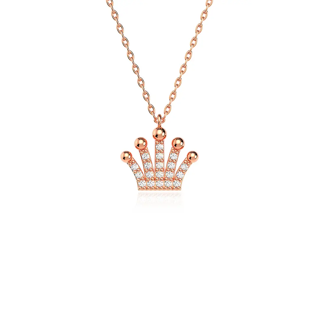 Small Kral Tacı Rose Silver Necklace