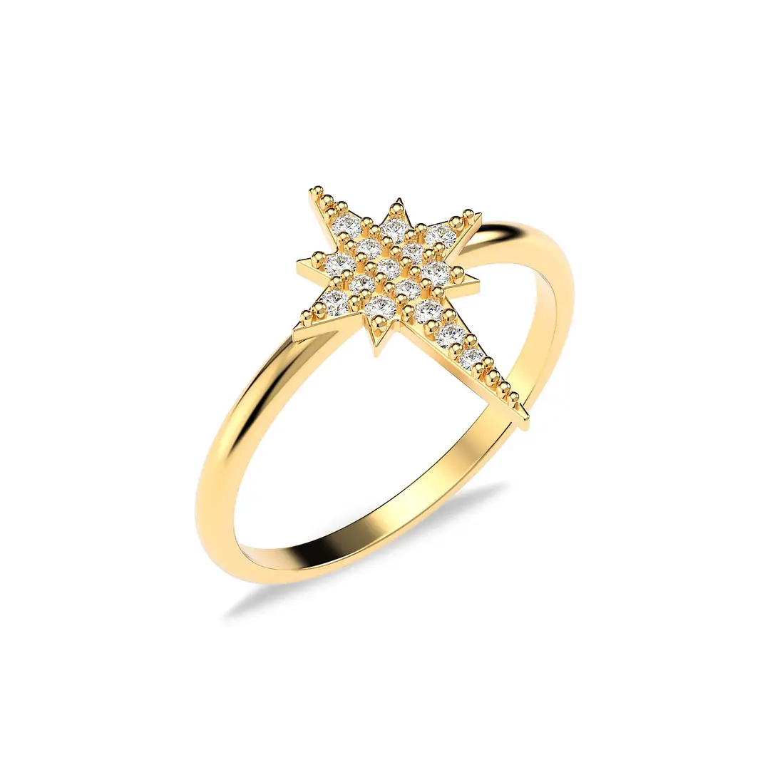 Polar Star Gold Plated Silver Ring