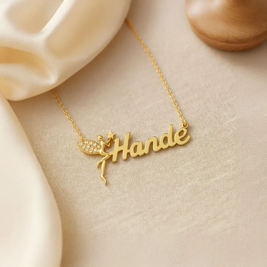 Small Peri Personalized Gold Plated Silver Necklace