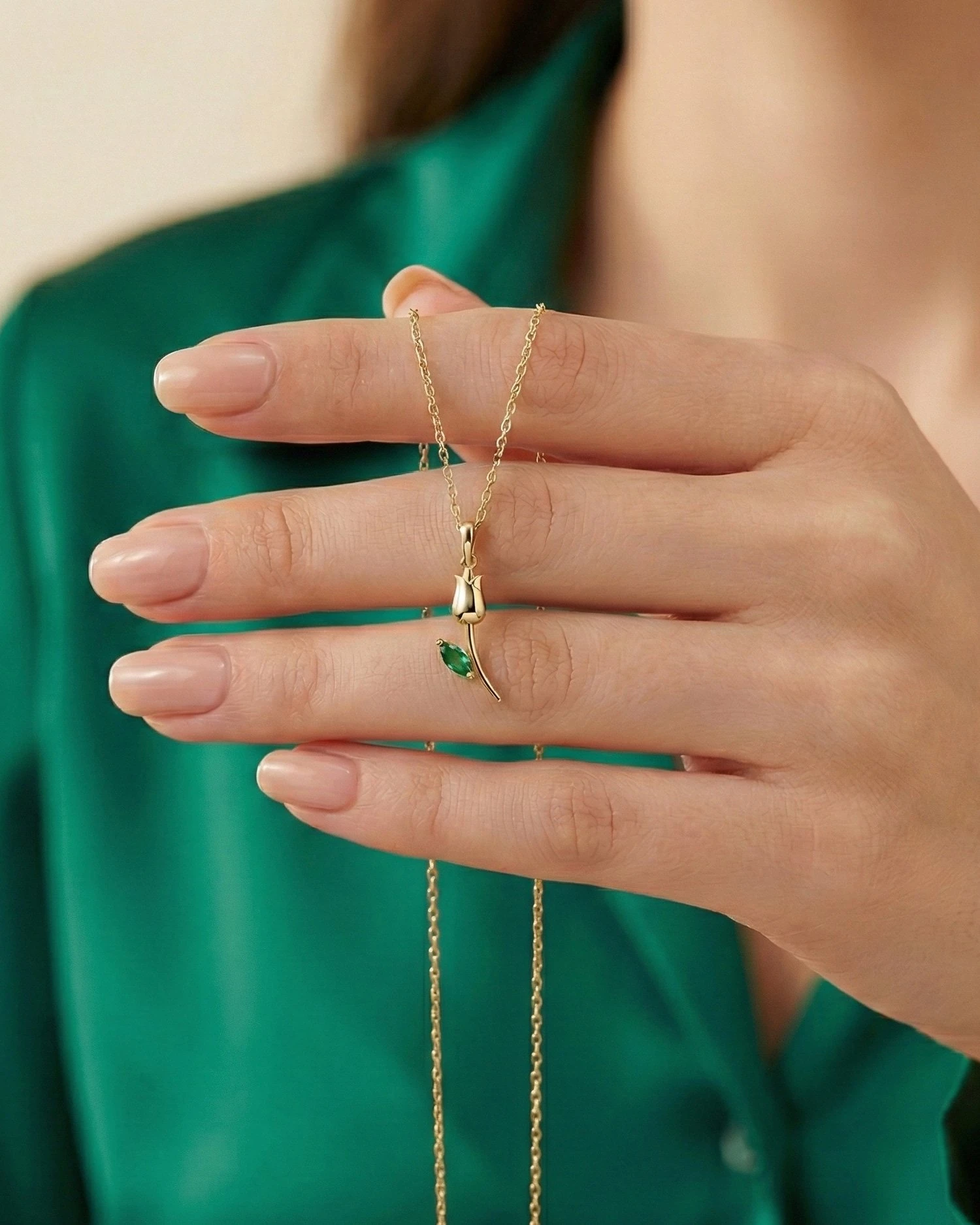 Minik Lale 14 Ayar Altın Kolye