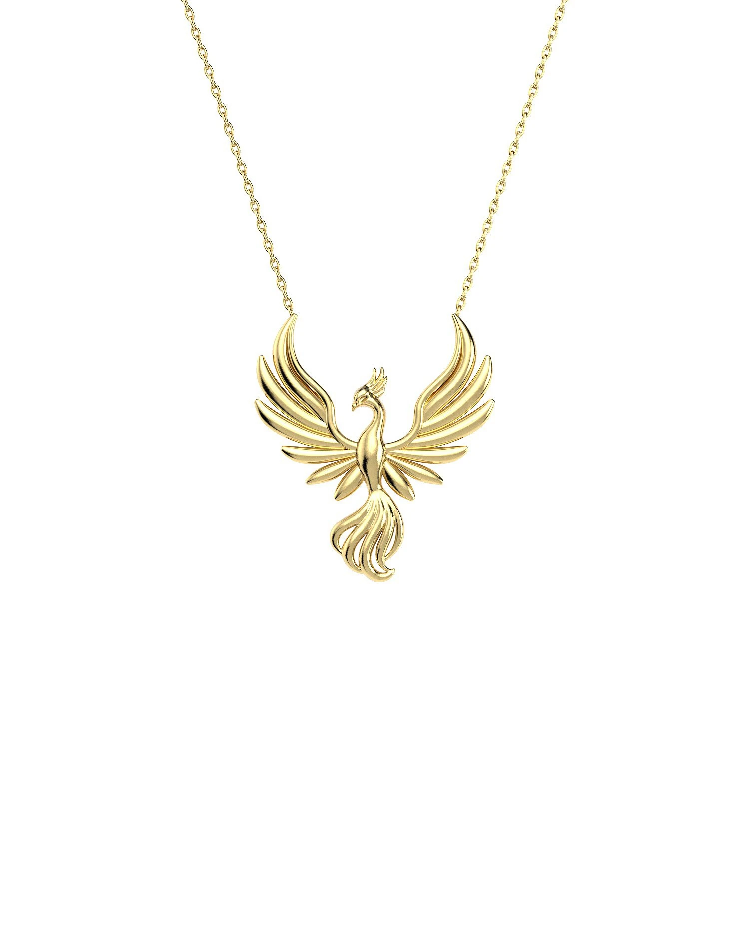 Sade Anka Kuşu 14 Ayar Altın Kolye