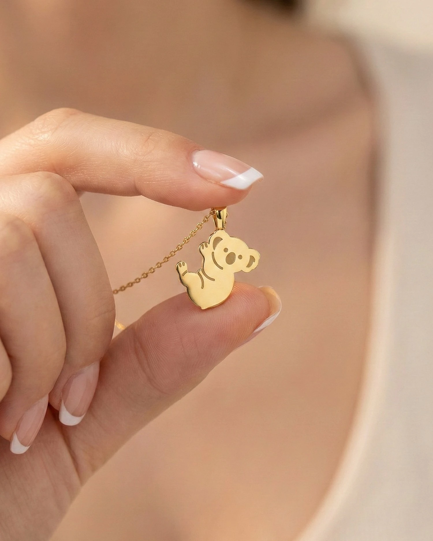 Sade Koala 14 Ayar Altın Kolye