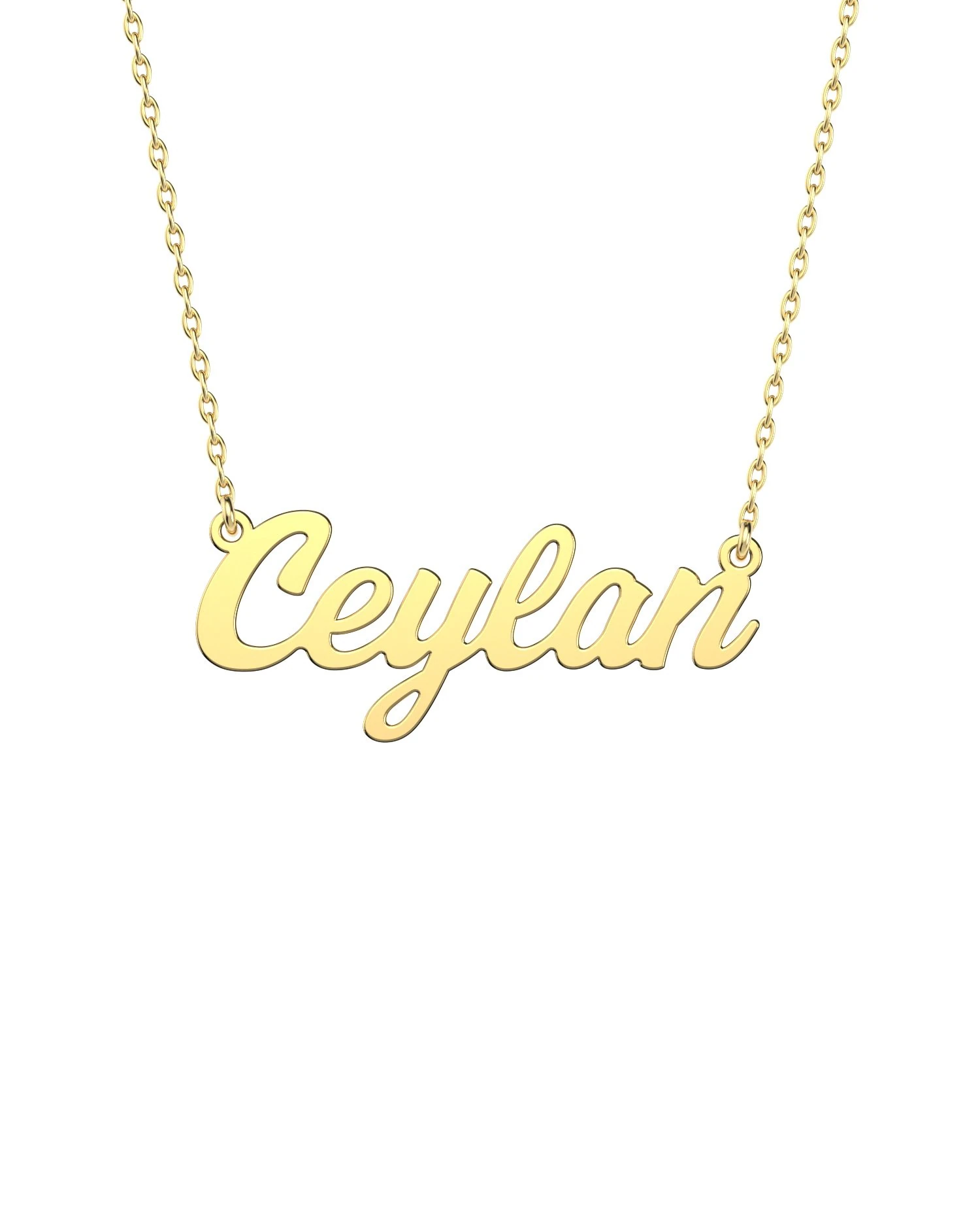 Modern Stil İsimli 14 Ayar Altın Kolye