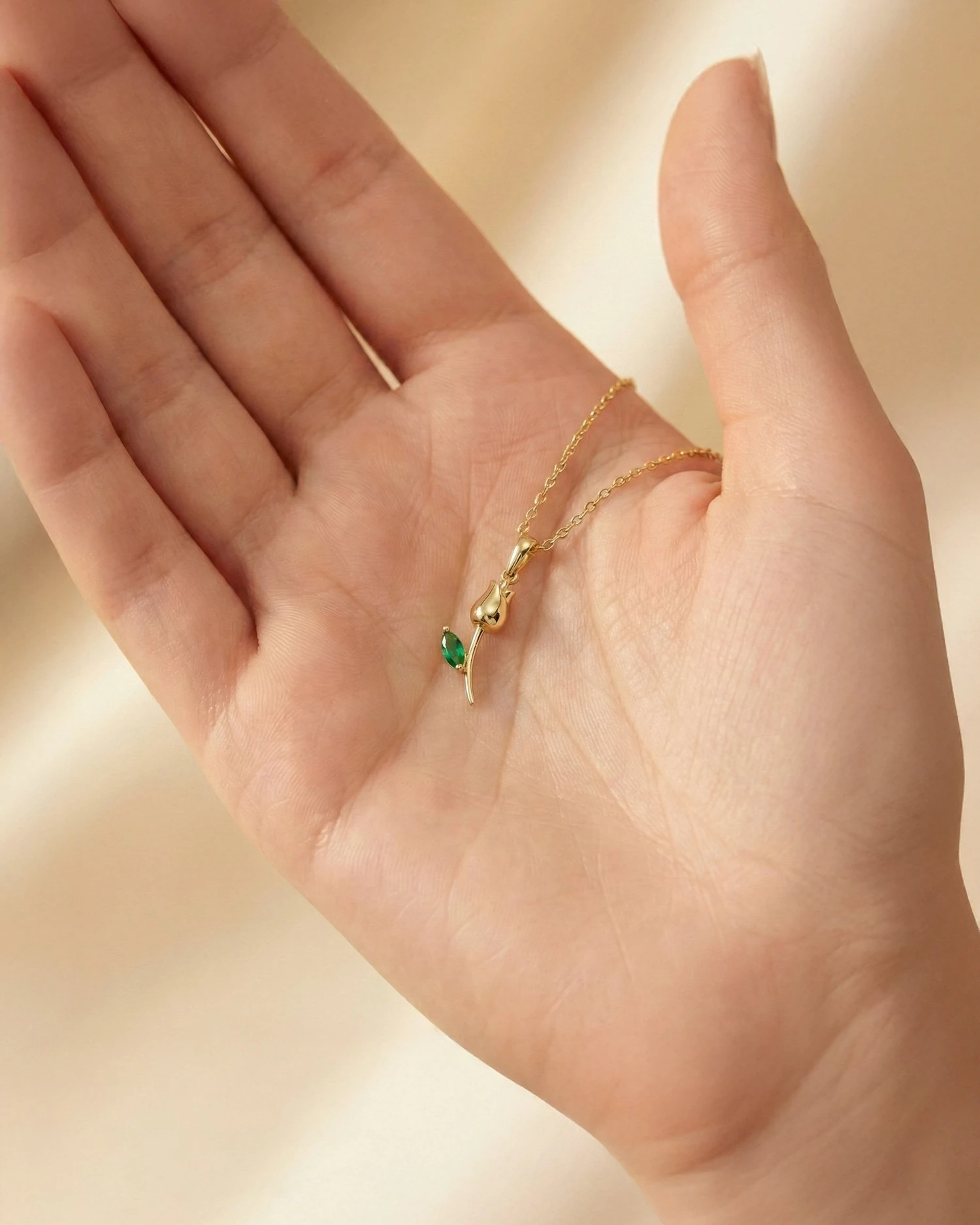 Minik Lale 14 Ayar Altın Kolye