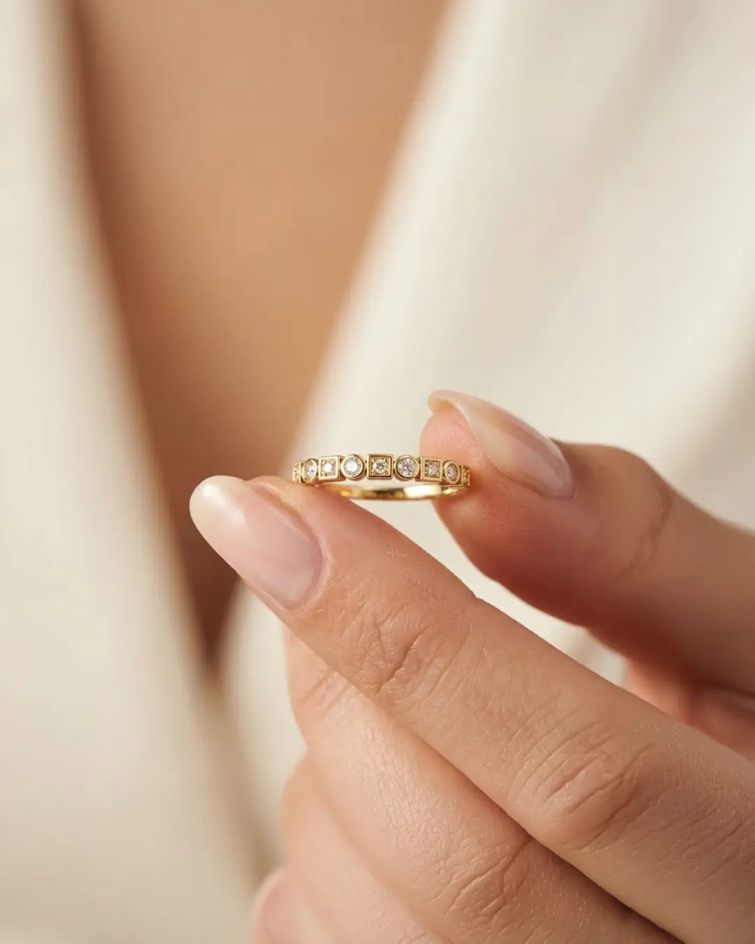 Square Stella 14 K Gold Ring