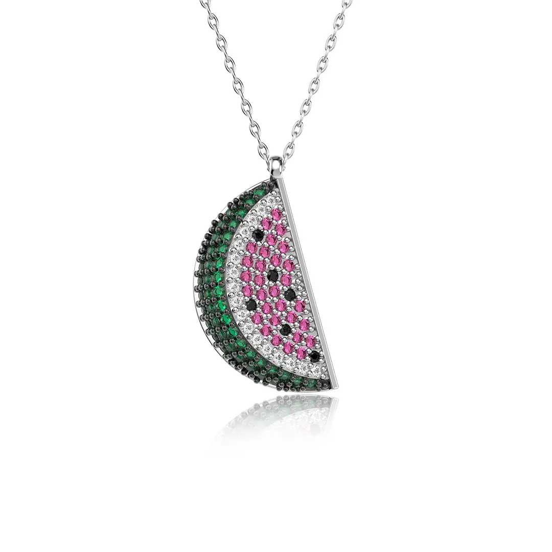 Karpuz White Silver Necklace