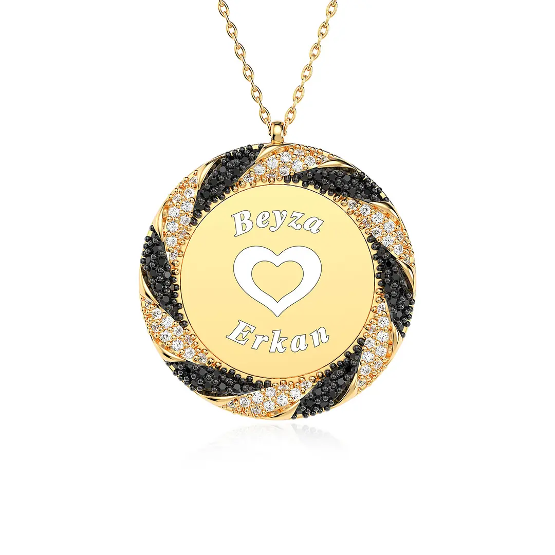 Personalized 2 Personalized Twist Frame Gold Plated Silver Necklace
