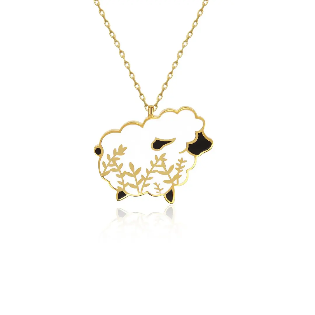 Enamel Kuzu Gold Plated Silver Necklace