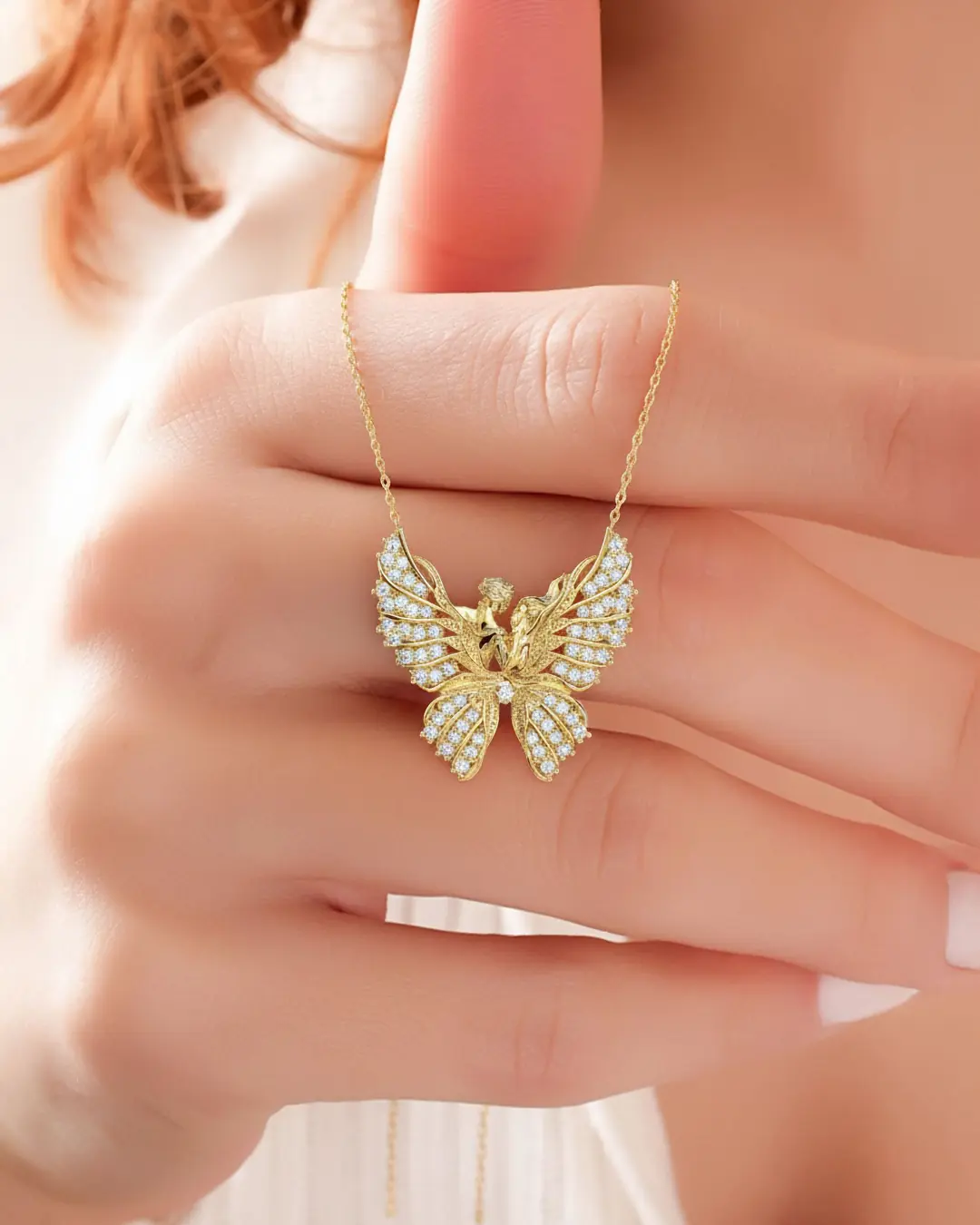 Kelebeğin Rüyası 14 K Gold Necklace