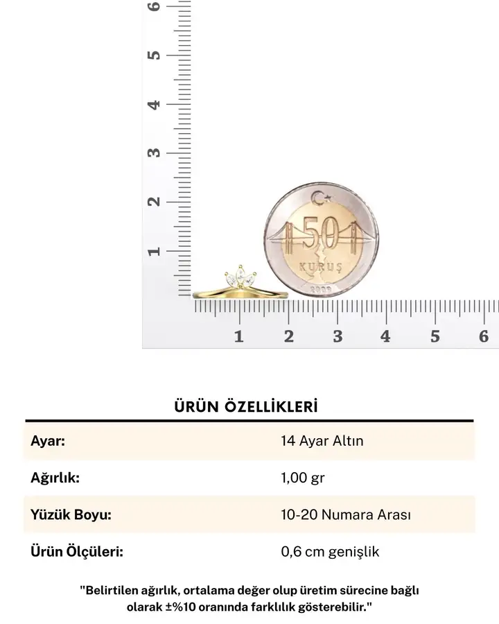 Minik Üçlü Mekik 14 Ayar Altın Yüzük