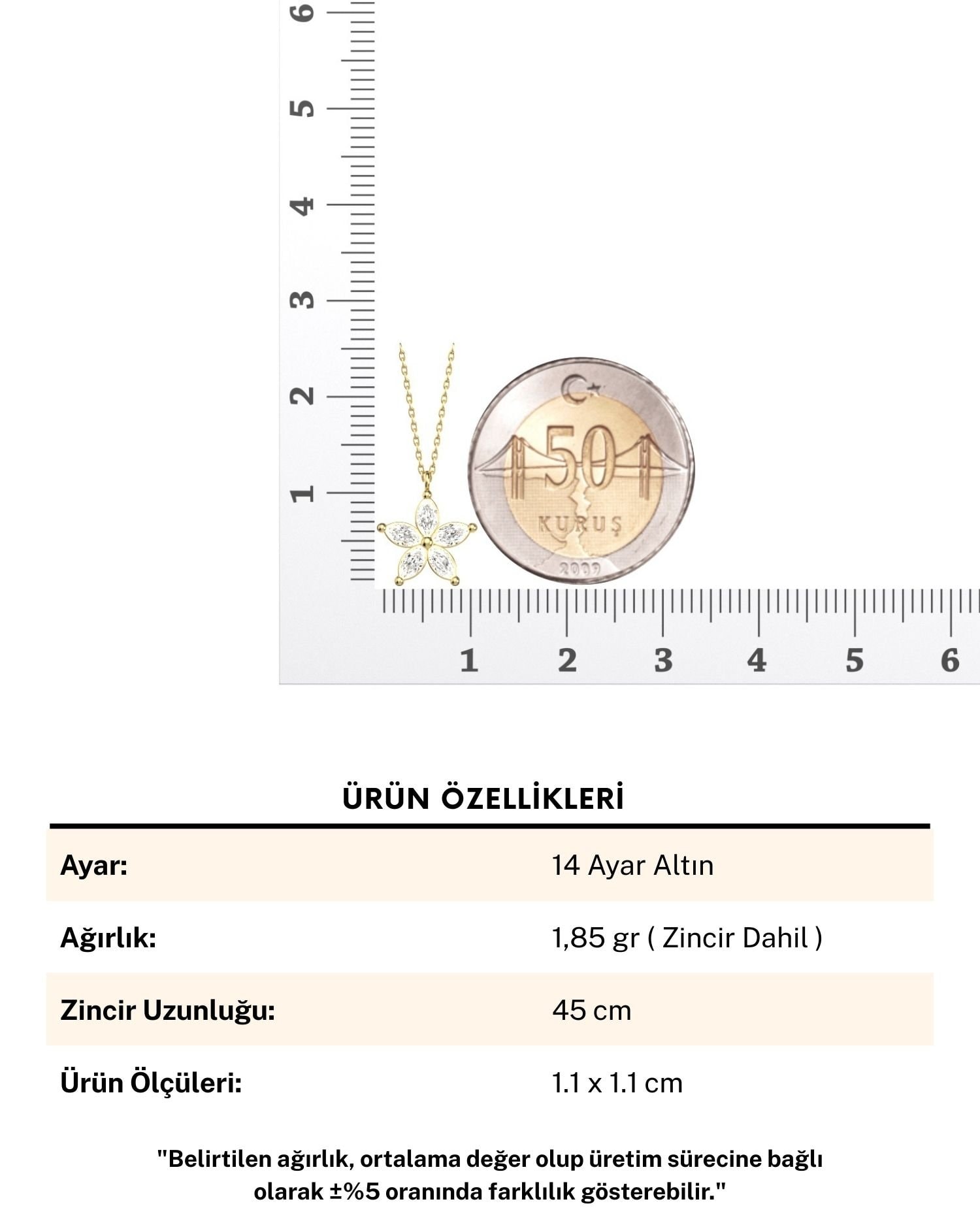 Yasemin Tohum 14 Ayar Altın Kolye