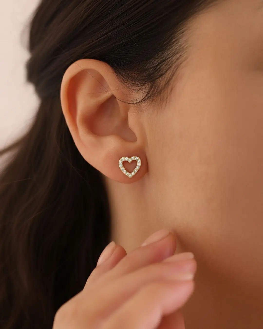 Small Heart 14 K Gold Earrings