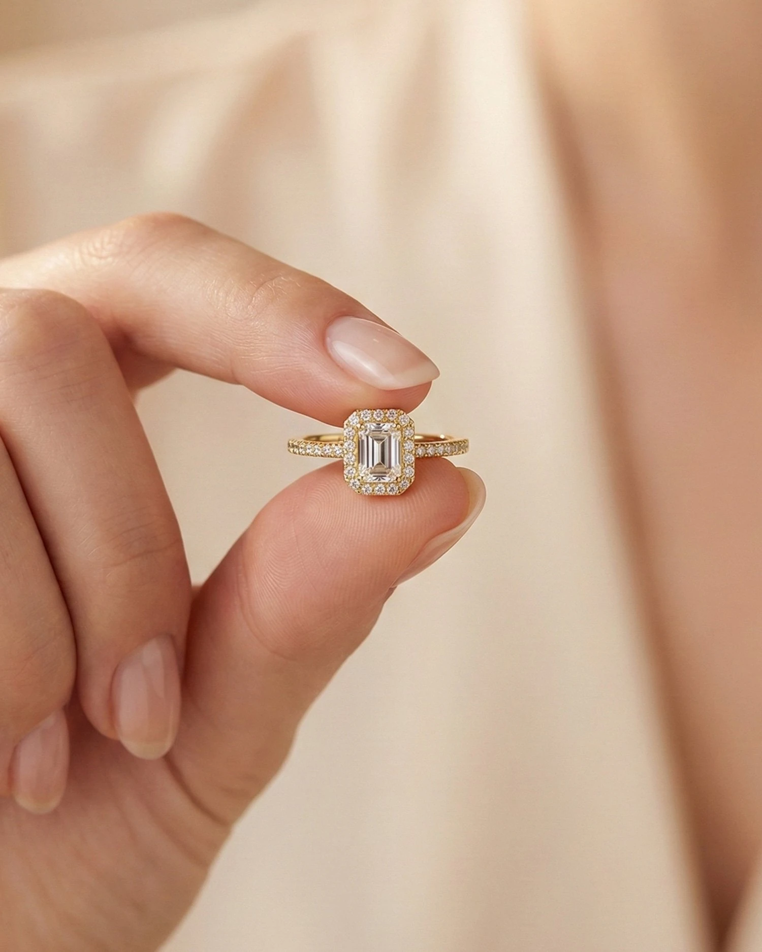 Baget Tek Taş 14 Ayar Altın Yüzük