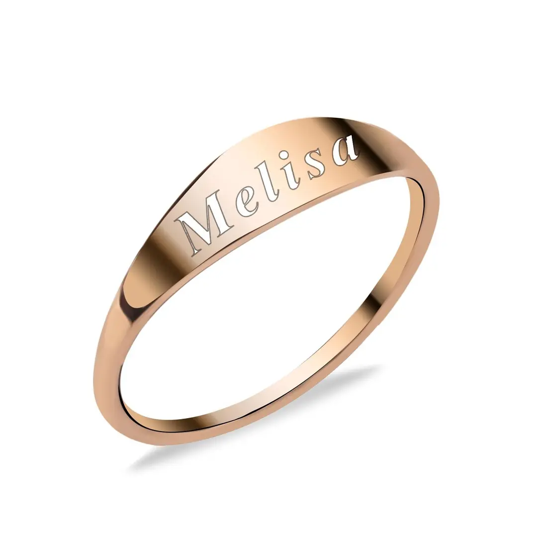 Personalized Rose Silver Ring
