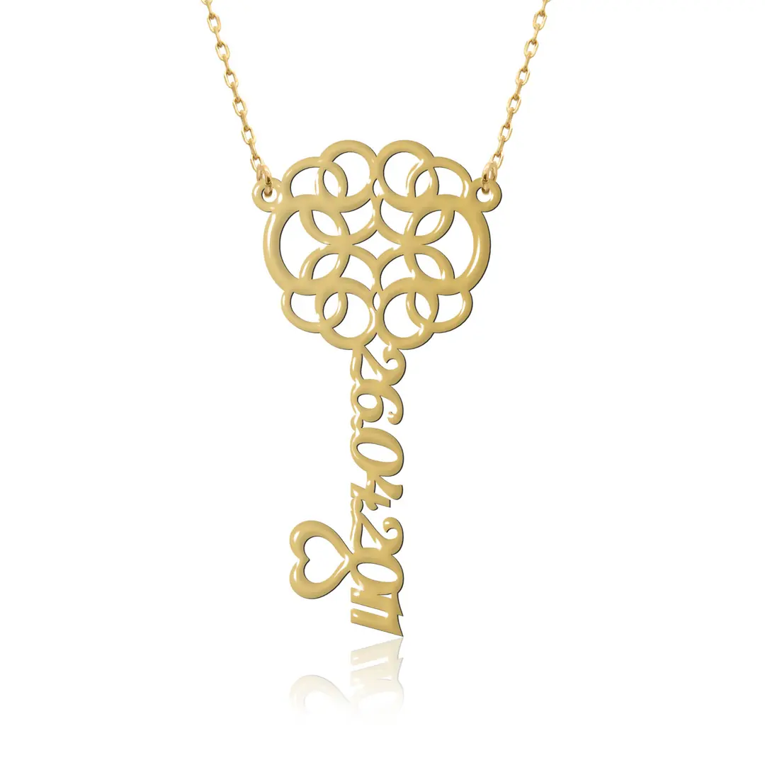Personalized Date Kalbimin Anahtarı Silver Necklace