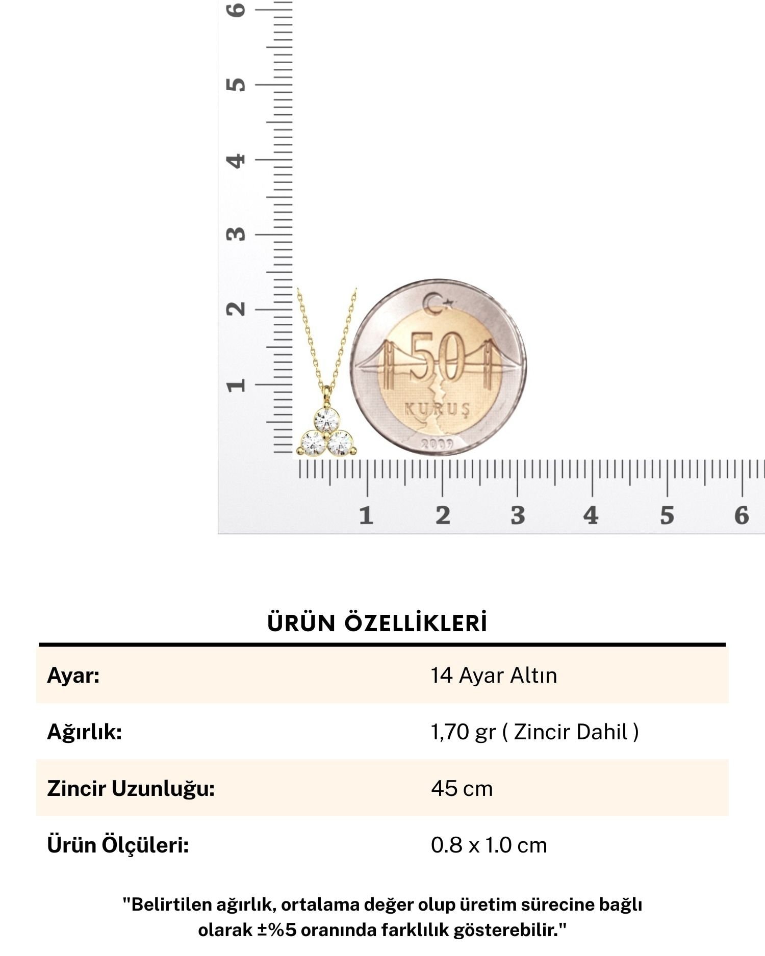Cemre Tohum 14 Ayar Altın Kolye
