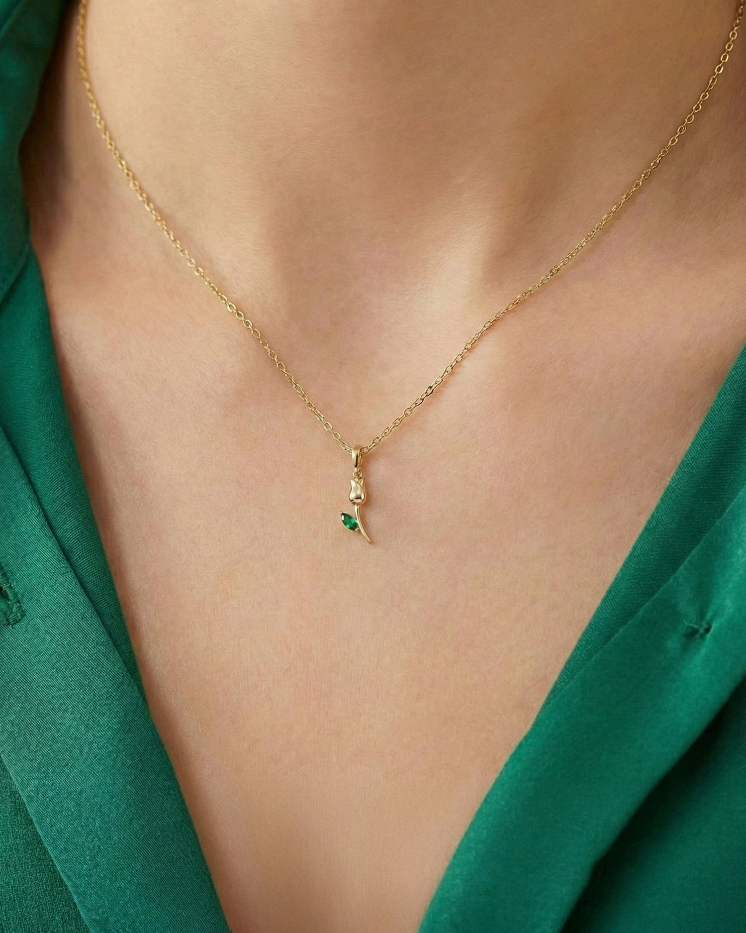 Minik Lale 14 Ayar Altın Kolye