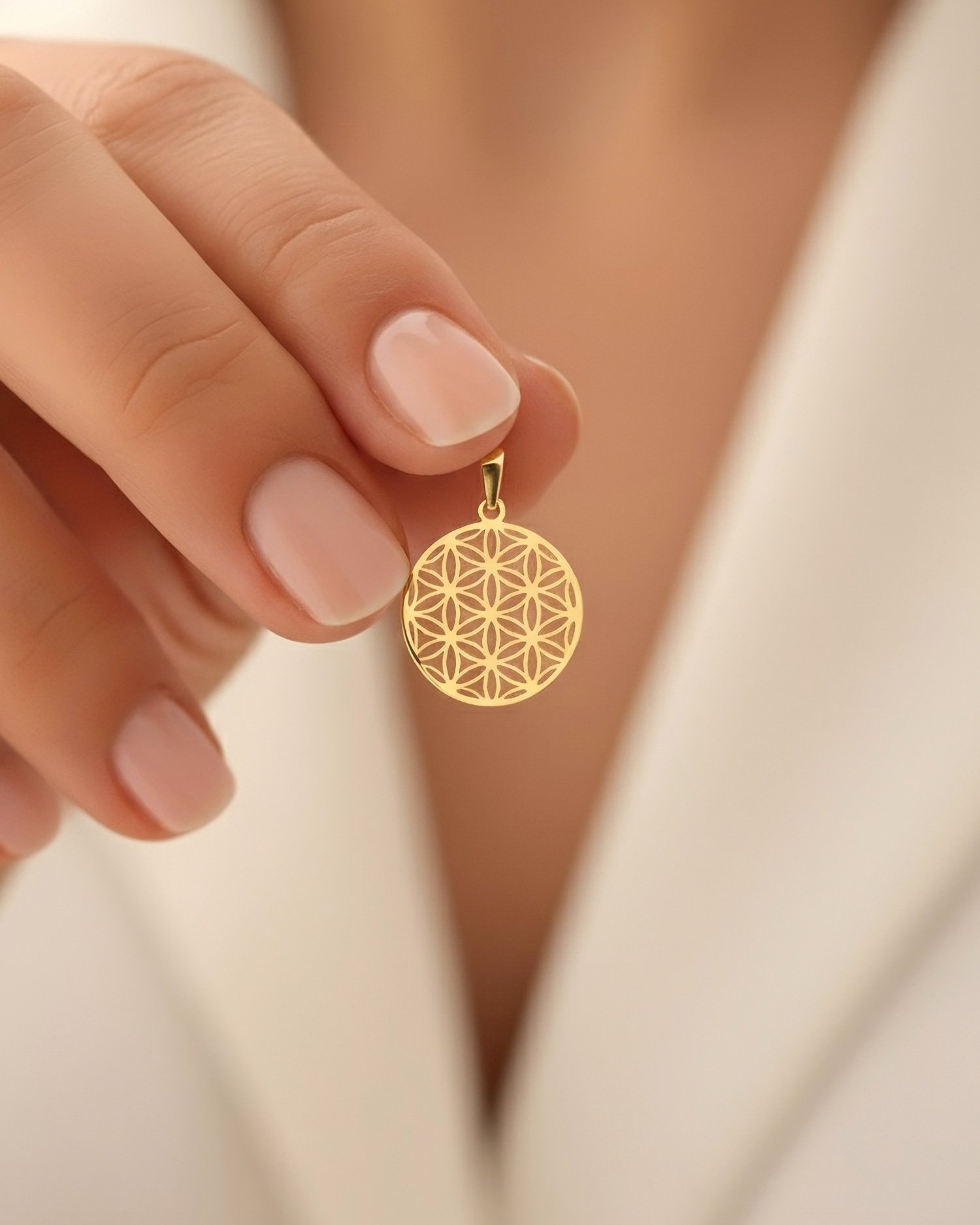 Yaşam Çiçeği 14 Ayar Altın Kolye Ucu