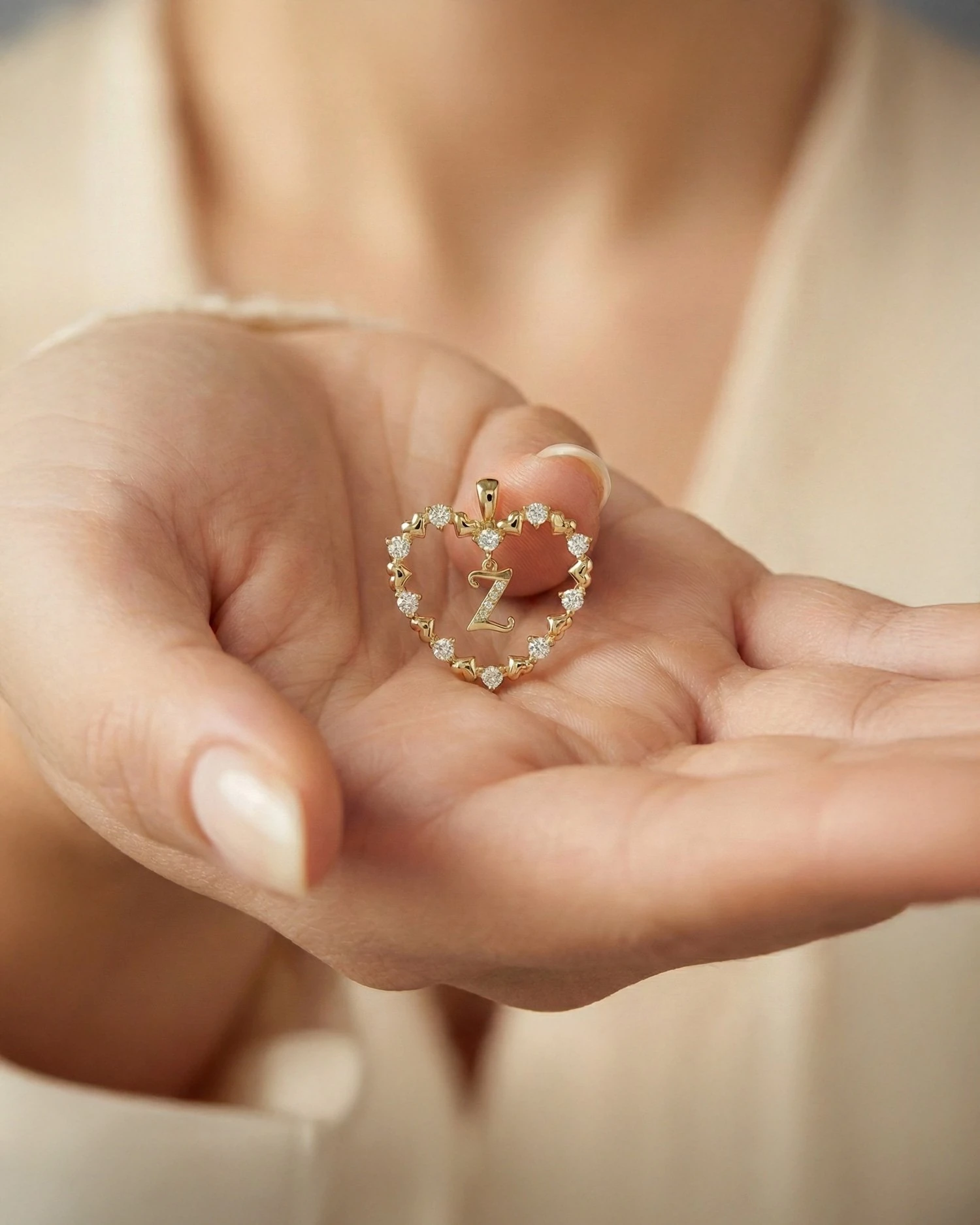 Kalbimin Aynası Harfli 14 Ayar Altın Kolye Ucu