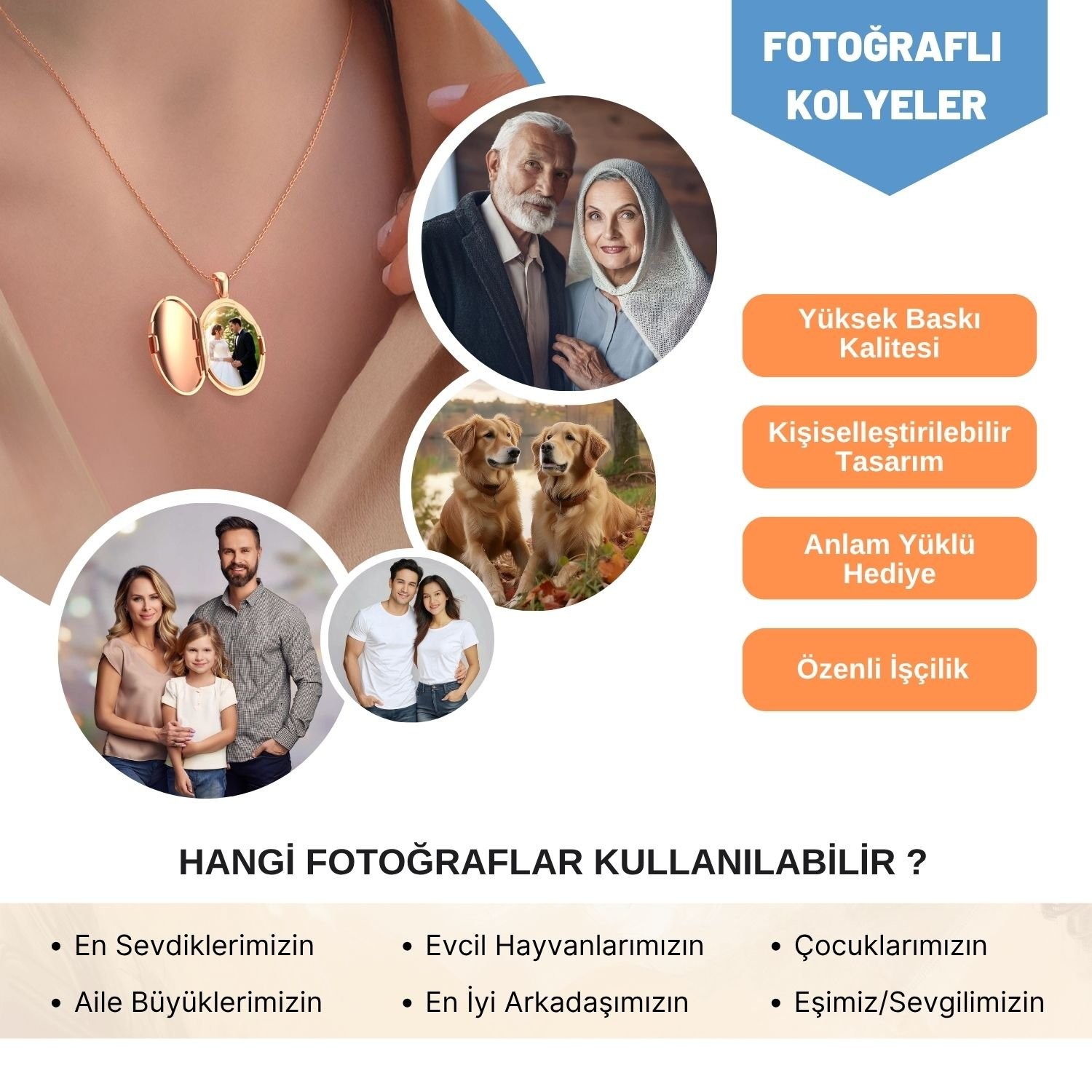 Fotoğraflı Açılabilir Mikail Meleği Rose Gümüş Kolye