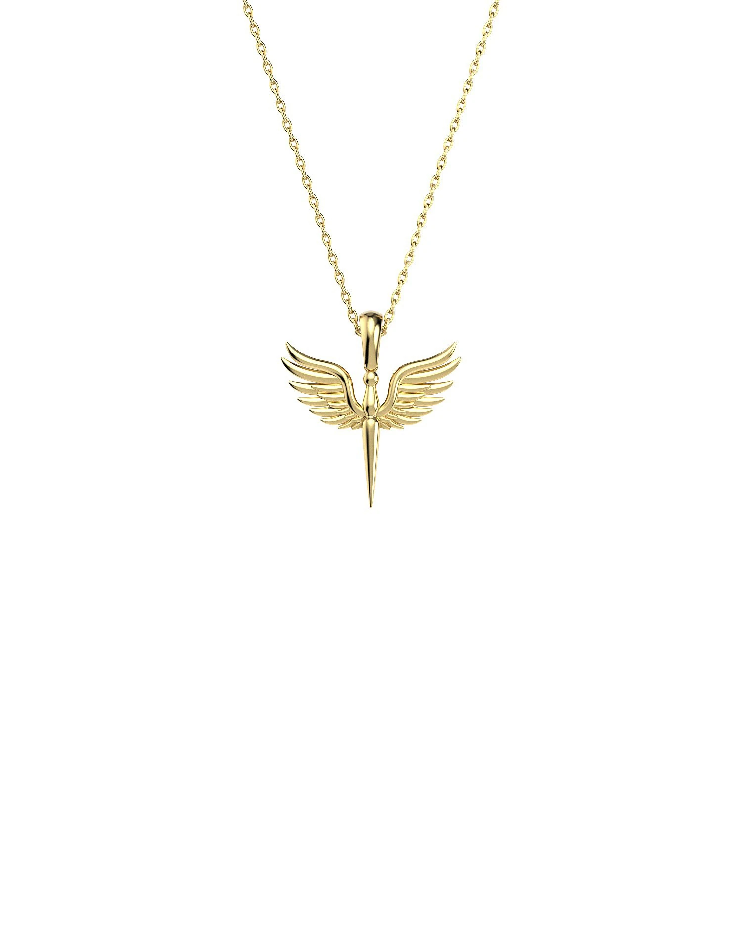 Sade Minik Mikail Meleği 14 Ayar Altın Kolye