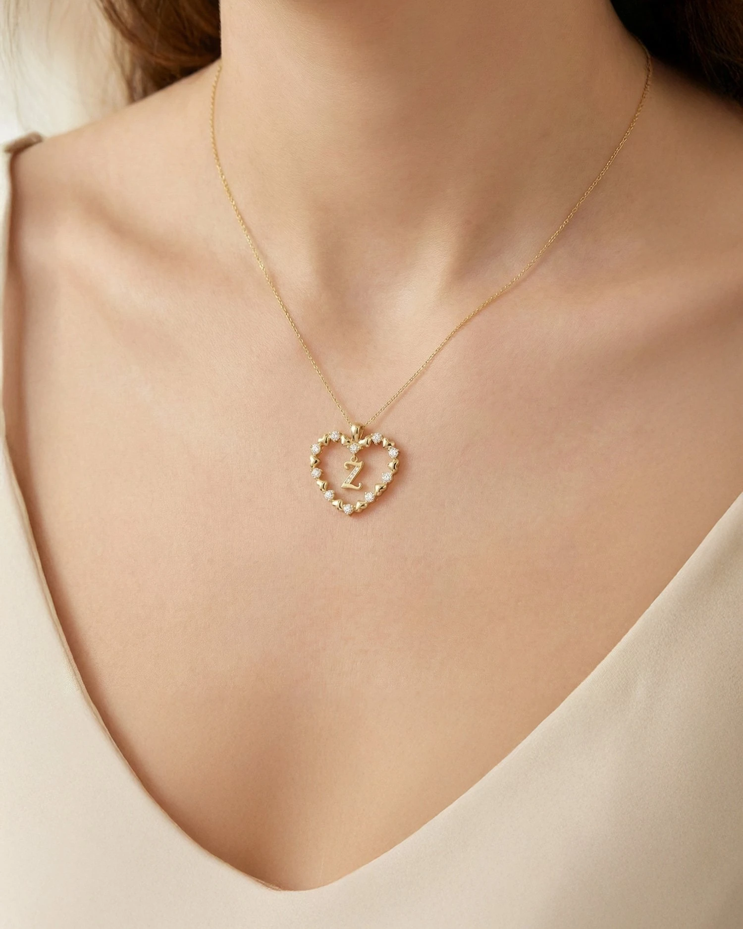 Kalbimin Aynası Harfli 14 Ayar Altın Kolye