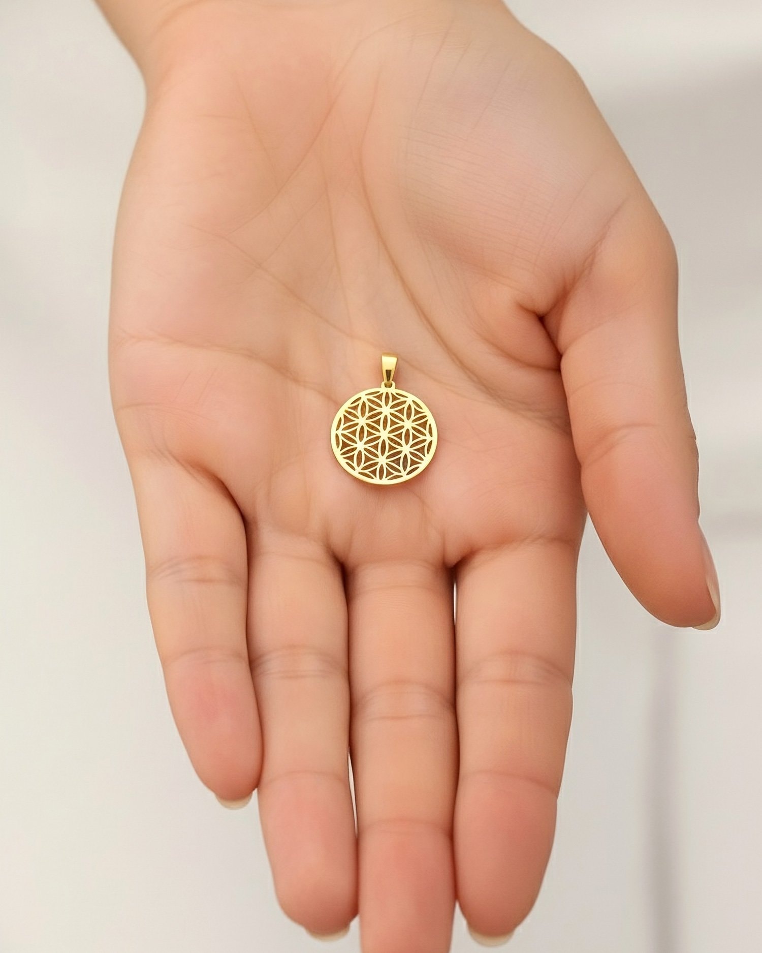 Yaşam Çiçeği 14 Ayar Altın Kolye Ucu