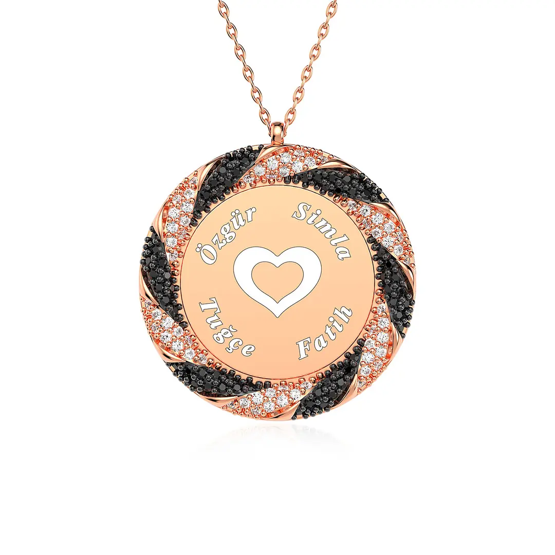 Personalized 4 Personalized Twist Frame Rose Silver Necklace
